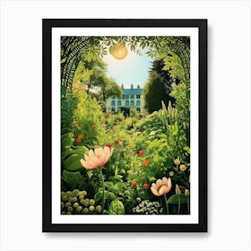 Giverny Gardens France Henri Rousseau Style 3 Art Print