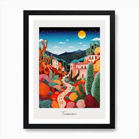 Poster Of Taormina, Italy, Illustration In The Style Of Pop Art 4 Art Print