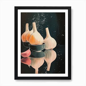 Art Deco Garlic Reflection Art Print
