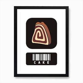 Cake Black White Art Print