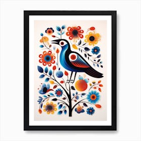 Scandinavian Bird Illustration Magpie 6 Art Print