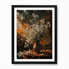 Baroque Floral Still Life Gypsophila 6 Art Print