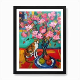 Apple With A Cat 4 Fauvist Style Painting Art Print