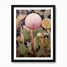 Flower Illustration Globe Amaranth 3 Art Print