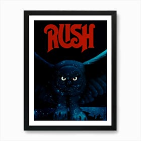 Rush Owl band music Art Print