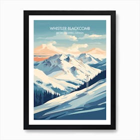 Poster Of Whistler Blackcomb   British Columbia, Canada, Ski Resort Illustration 5 Art Print