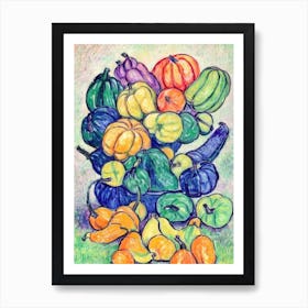 Squash Fauvist vegetable Art Print