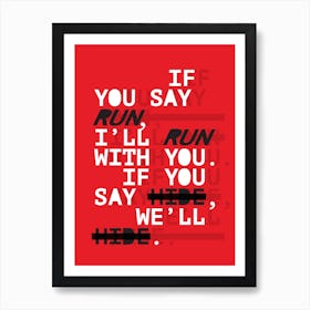 Pop Lyrics - David Bowie Art Print