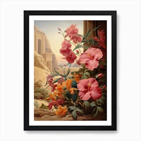Hibiscus Flower Victorian Style 2 Art Print