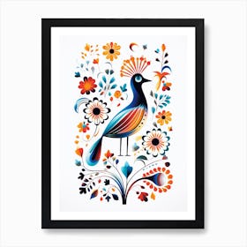 Scandinavian Bird Illustration Roadrunner 3 Art Print