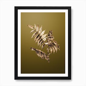 Gold Botanical Staghorn Sumac on Dune Yellow n.0699 Art Print