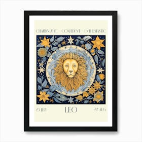 Leo William Morris Zodiac Astral Sign Art Print