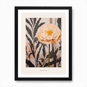 Flower Illustration Marigold 3 Poster Art Print