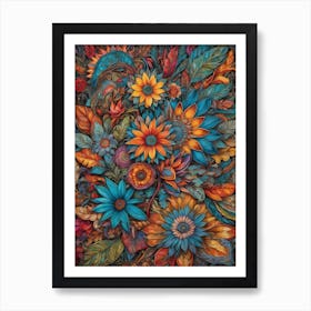 Colorful Bouquet Of Flowers Art Print