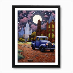 Tacoma Museum District Pointillism 11 Art Print