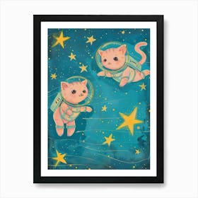 Two Kittens In Space Art Print