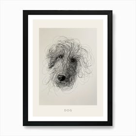 Dog Doodle Line Sketch Poster Art Print