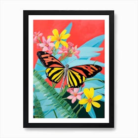 Pop Art Zebra Longwing Butterfly  1 Art Print