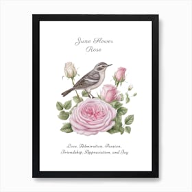 June Birth Month  Flower Rose Art Print