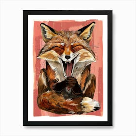 Fox Yawning Art Print