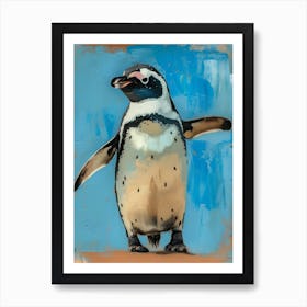 Galapagos Penguin Phillip Island The Penguin Parade Colour Block Painting 2 Art Print