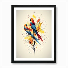 Parrot Minimalist Abstract 1 Art Print