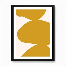 Abstract Bauhaus Shapes 2 Yellow Art Print