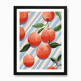 Lychee Fruit Summer Illustration 2 Art Print