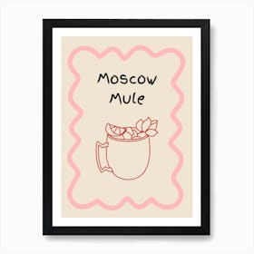 Moscow Mule Doodle Poster Pink & Red Poster