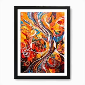 Abstract Painting Capturing The Convergence Of Diverse Human Rights And Cultures Showcasing Swirls 2 1 Art Print