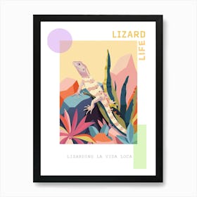 Modern Abstract Lizard Illustration 5 Poster Art Print