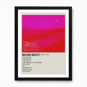 Malibu Nights By Lany 2018 Poster Art Print