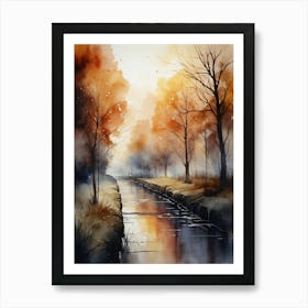 Watercolor Of A River 8 Art Print