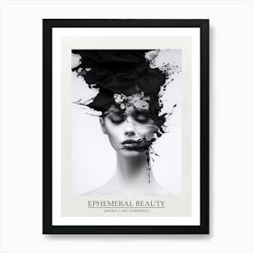 Ephemeral Beauty Abstract Black And White 6 Poster Art Print