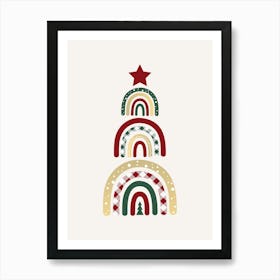 Christmas Rainbow Tree Art Print