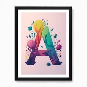 Colorful Letter A Illustration 39 Art Print