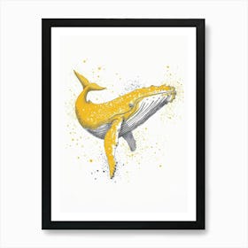 Yellow Humpback Whale 4 Art Print
