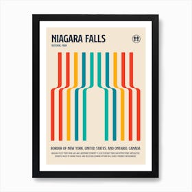 Niagara Falls National Park Retro Travel Print Art Print