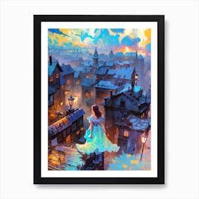 Young Girl On The Roof Art Print