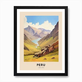 Lares Trek Peru 3 Vintage Hiking Travel Poster Art Print