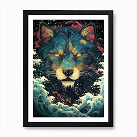 Wolf In The Sea 3 Art Print