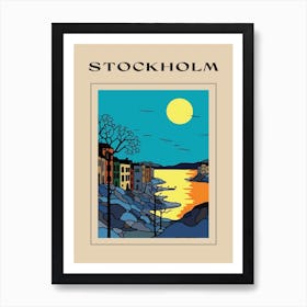 Minimal Design Style Of Stockholm, Sweden 4 Poster Art Print