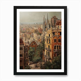 Kitsch Barcelona Painting 2 Art Print