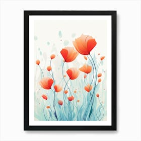 Radiant Reds: Poppy Flower Wall Décor Print Art Print