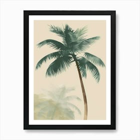 Palm Tree Minimal Japandi Illustration 3 Art Print