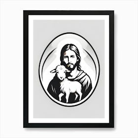 Jesus With A Lamb 3 Art Print