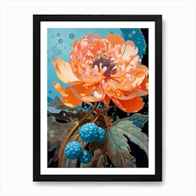 Surreal Florals Peony 1 Flower Painting Art Print