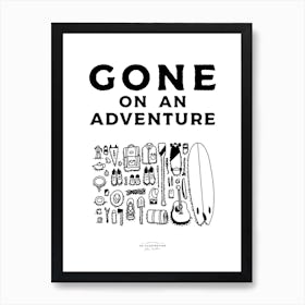 Gone On An Adventure Fineline  Illustration Poster Art Print