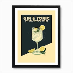 Gin And Tonic Cocktail Art Print