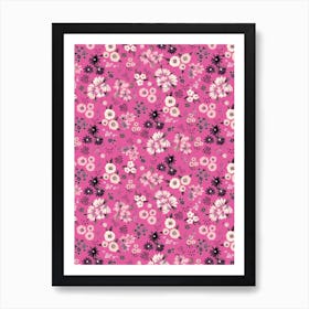 Little Flowers Fucsia Art Print